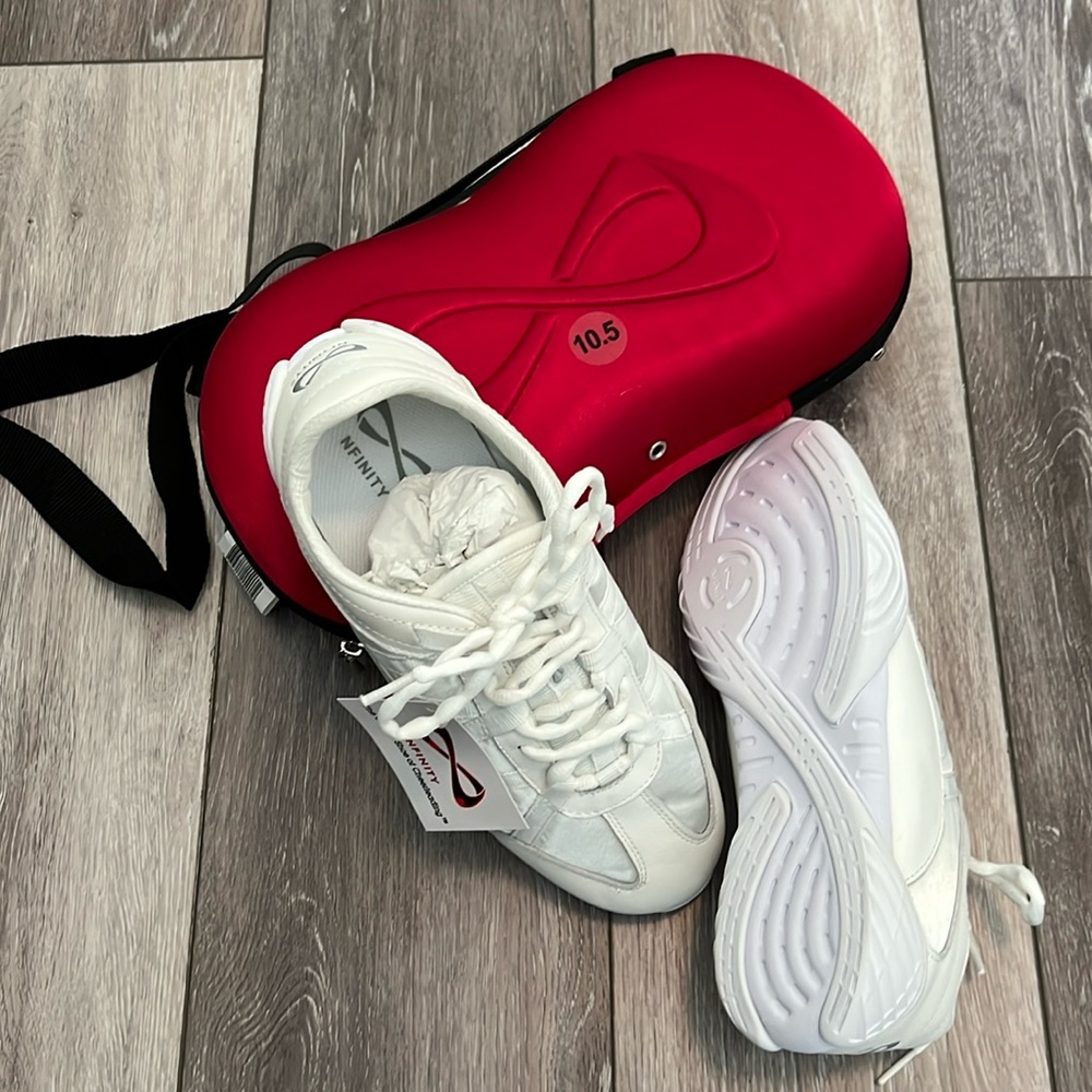 NFINITY White Athletic Shoes with Red Bag